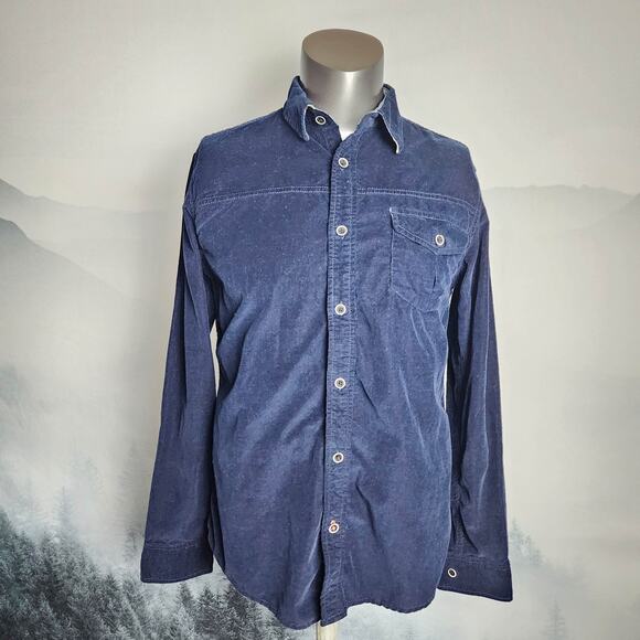 Weatherproof Vintage Corduroy Navy Button Up Shirt | Men's Small - Picture 1 of 9